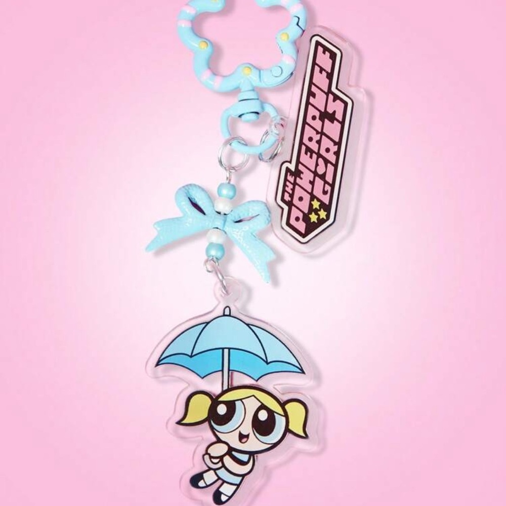 THE POWERPUFF GIRLS X Fashionable Cute & bubbles Pattern Acrylic Keychain